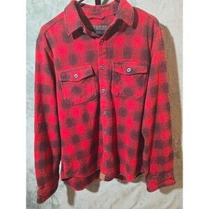 DKOTA Utility Red Black Buffalo Plaid Flannel Shirt Jacket Men's Medium